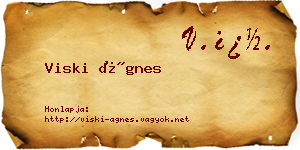 Viski Ágnes névjegykártya